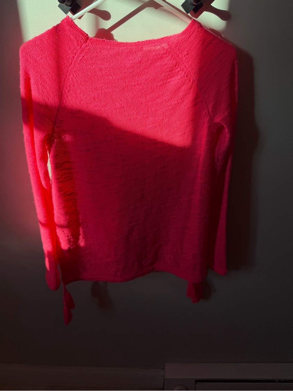 Lilly Pulitzer Jody Sweater in Love Potion Pink XS Tassel Boho - Picture 5 of 5